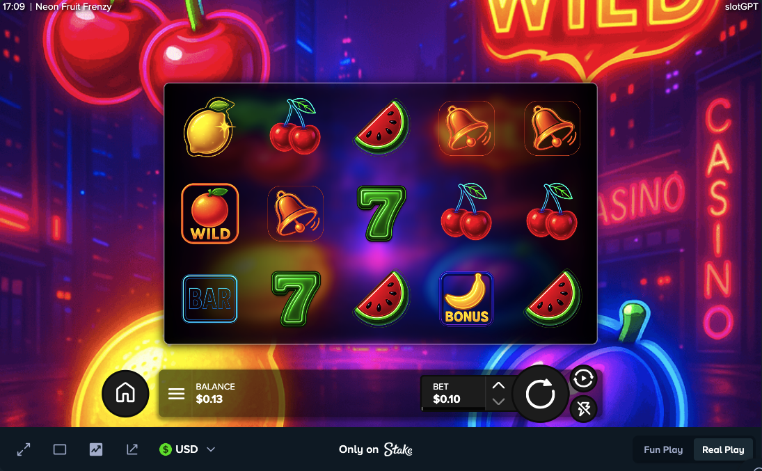 Neon Fruit Frenzy SlotGPT